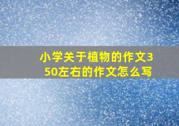 小学关于植物的作文350左右的作文怎么写