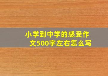 小学到中学的感受作文500字左右怎么写