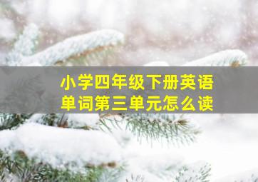 小学四年级下册英语单词第三单元怎么读