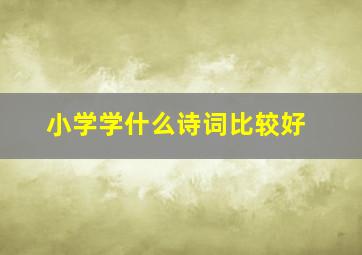 小学学什么诗词比较好