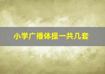 小学广播体操一共几套