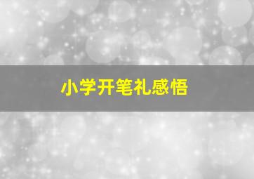 小学开笔礼感悟