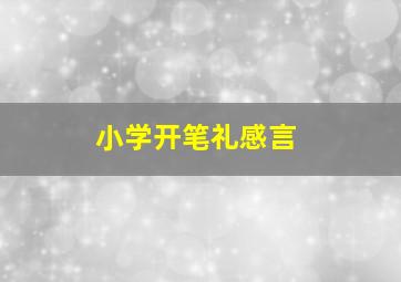 小学开笔礼感言