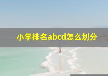 小学排名abcd怎么划分