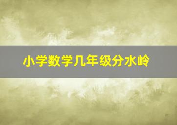 小学数学几年级分水岭