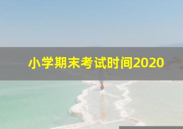 小学期末考试时间2020