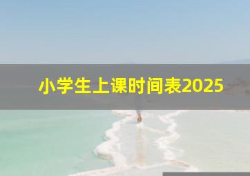 小学生上课时间表2025