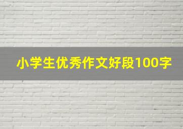 小学生优秀作文好段100字