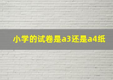 小学的试卷是a3还是a4纸