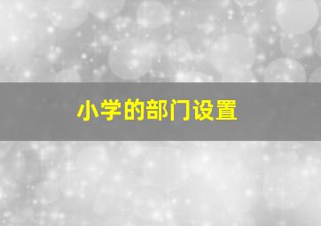 小学的部门设置