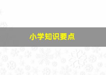 小学知识要点