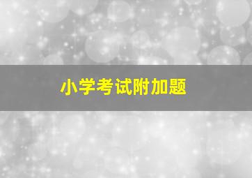 小学考试附加题