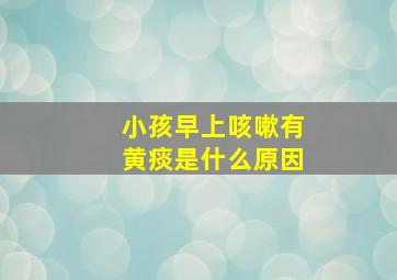 小孩早上咳嗽有黄痰是什么原因