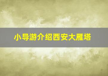 小导游介绍西安大雁塔