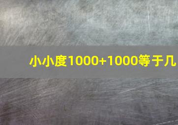 小小度1000+1000等于几