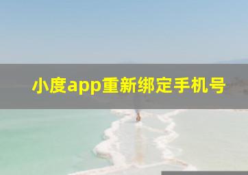 小度app重新绑定手机号