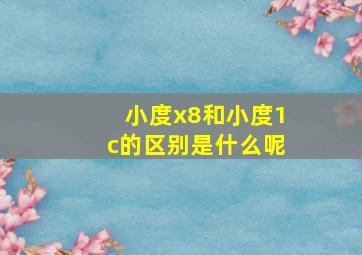 小度x8和小度1c的区别是什么呢