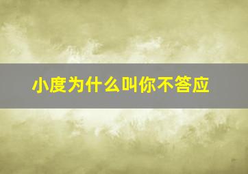 小度为什么叫你不答应