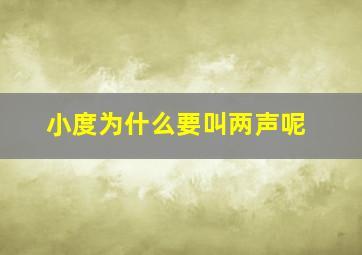 小度为什么要叫两声呢