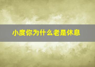 小度你为什么老是休息