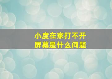 小度在家打不开屏幕是什么问题