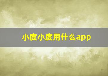 小度小度用什么app