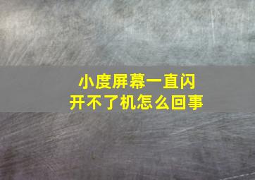 小度屏幕一直闪开不了机怎么回事