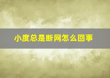 小度总是断网怎么回事