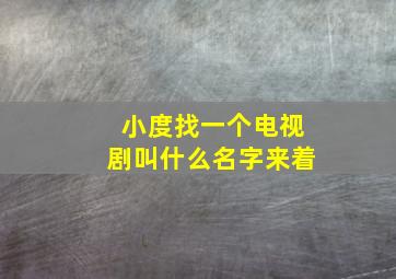 小度找一个电视剧叫什么名字来着