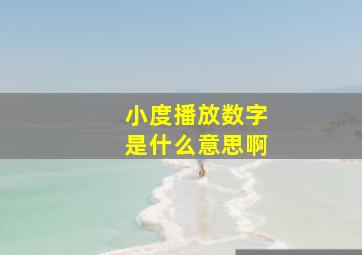 小度播放数字是什么意思啊