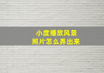 小度播放风景照片怎么弄出来