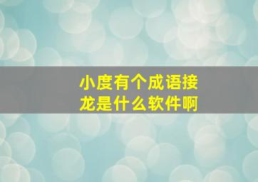 小度有个成语接龙是什么软件啊