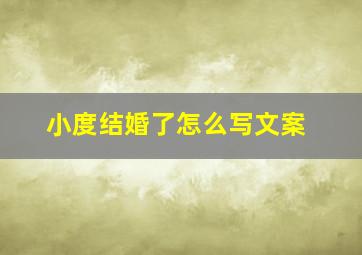 小度结婚了怎么写文案