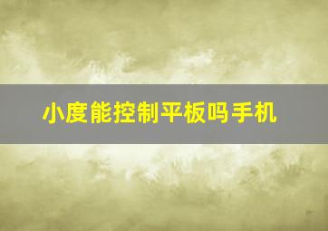 小度能控制平板吗手机