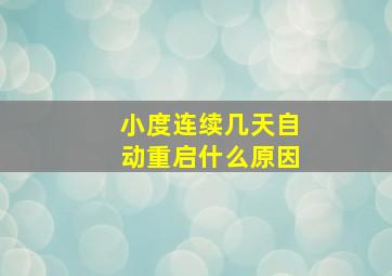 小度连续几天自动重启什么原因