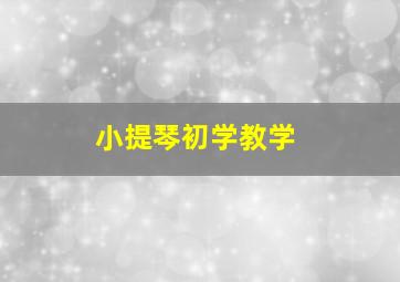 小提琴初学教学