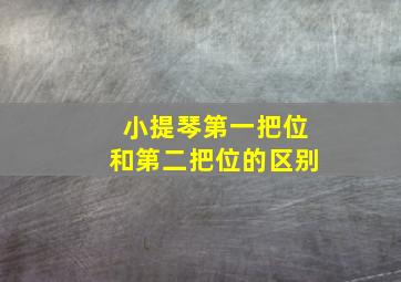 小提琴第一把位和第二把位的区别