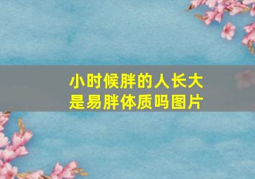 小时候胖的人长大是易胖体质吗图片