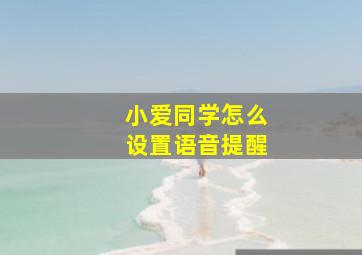 小爱同学怎么设置语音提醒