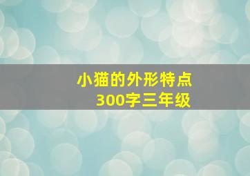 小猫的外形特点300字三年级