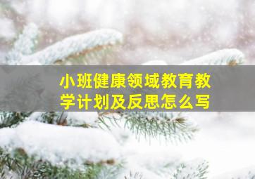 小班健康领域教育教学计划及反思怎么写