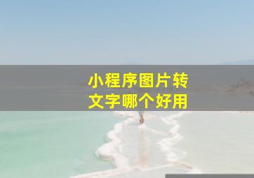 小程序图片转文字哪个好用