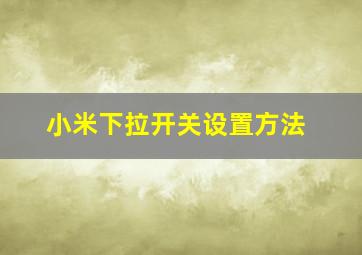 小米下拉开关设置方法