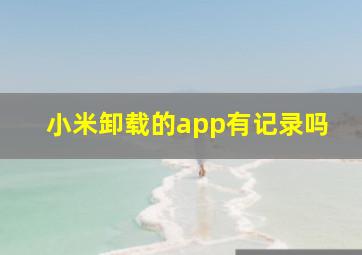 小米卸载的app有记录吗