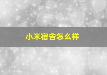 小米宿舍怎么样