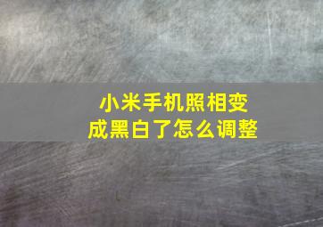 小米手机照相变成黑白了怎么调整