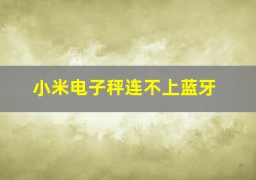 小米电子秤连不上蓝牙