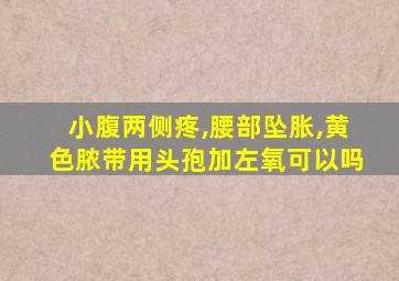 小腹两侧疼,腰部坠胀,黄色脓带用头孢加左氧可以吗