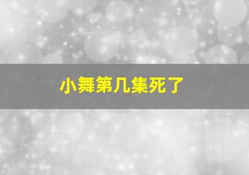 小舞第几集死了