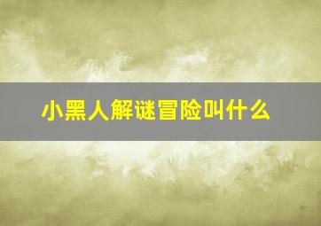 小黑人解谜冒险叫什么